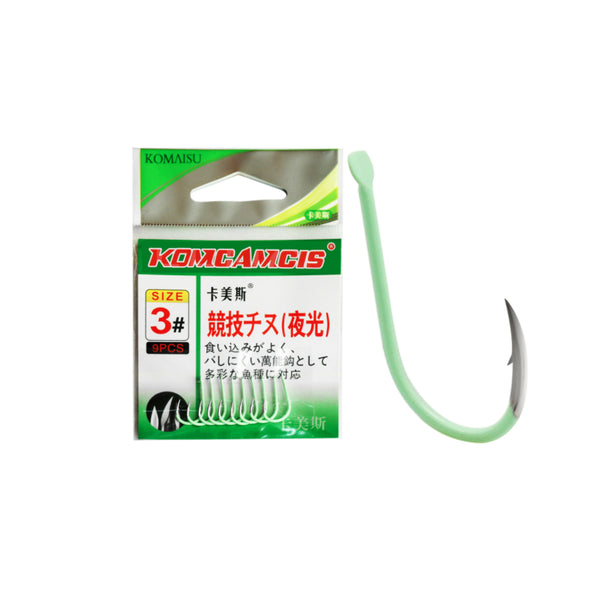 Komaisu Japanese Luminous Bait Hooks (Spade) - Sizes #0.5 - #6