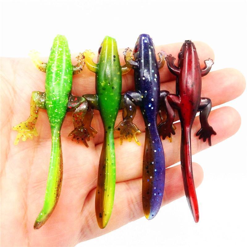  East Rain Glitter Lizard Swimbait Salamander Soft Bait with  Long Tail for Bass Fishing (PVC,8cm/3.15in,3.8g/0.13oz.8pcs/Pack 5 Colors  Option) : Sports & Outdoors
